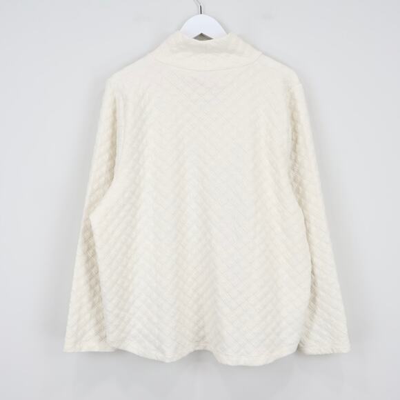 NWT J. Crew Factory Quilted Mockneck Pullover Sweatshirt In Ivory Size 2XL - Picture 4 of 8